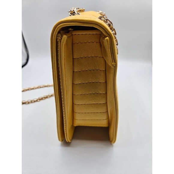 Mellow World Paola Yellow Quilted Turnlock Chain Handle Purse Bag‎ Handbag - Picture 12 of 12